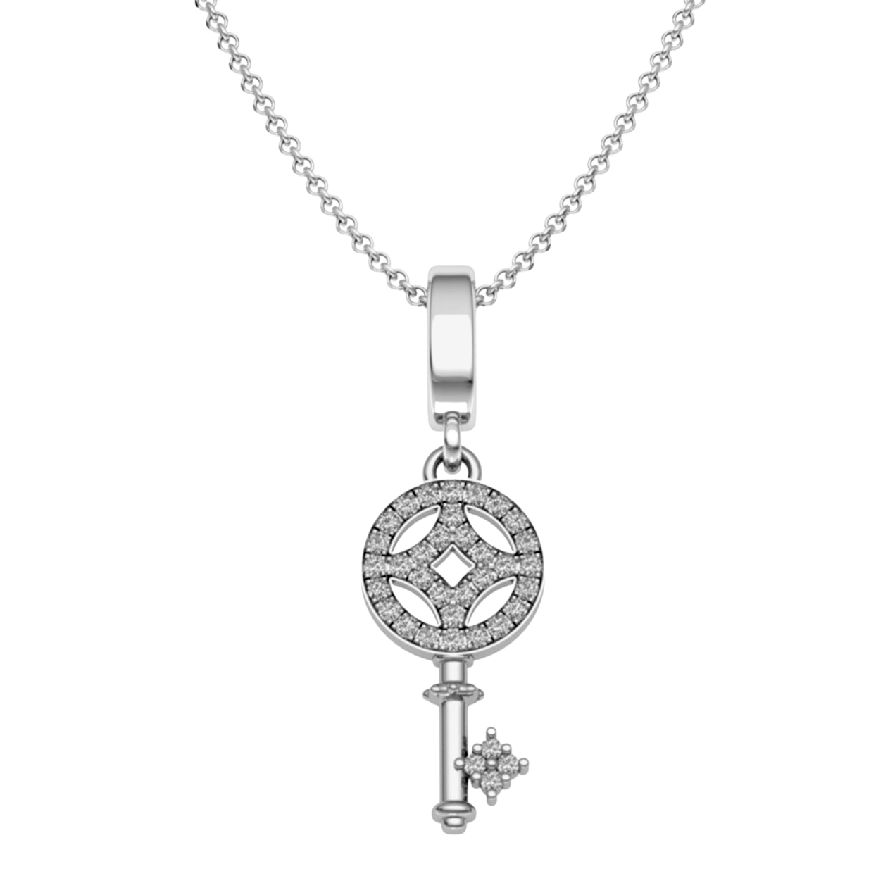 Key$ - Mặt dây Vàng trắng 18k 